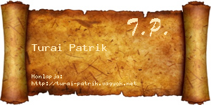 Turai Patrik névjegykártya